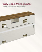 VASAGLE TV Stand for TVs up to 75 Inches, Farmhouse Entertainment Center with Sliding Barn Doors, TV Console Table for Living Room, Rustic White and Honey Brown ULTV323W02 VASAGLE