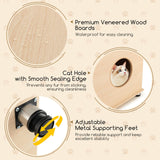 PETSITE Cat Litter Box Enclosure, Hidden Litter Box Furniture with Sisal Scratching Board Doors, Wooden Pet House Side End Table, Indoor Litter Box Cabinet with Adjustable Metal Feet PETSITE