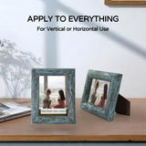 6x8 Green Picture Frames Set of 2, Solid Wood Photo Frame with HD Glass, Farmhouse Distressed Rustic Natural Weathered Wooden Frames for Gallery Wall Mounting or Table Top Display Home Decorative Free form