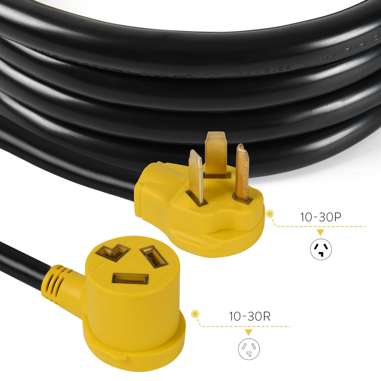 S7 25FT 30Amp NEMA 10-30P/10-30R 3 Prong Dryer Extension Cord with Heavy Duty Thick Anti-Weather Outdoor Extension Cord S7