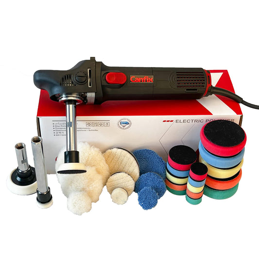 Canfix Mini Rotary Car Polisher Machine Buffing with Pads and M14 Extension Shafts - WoodArtSupply