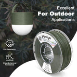 ASA Filament 1.75mm 1kg Olive Green, UV & Heat & Weather Resistant 3D Printer Filament for Outdoor Camping Hiking Beach Playing, with AMS-Compatible Spool yxpolyer