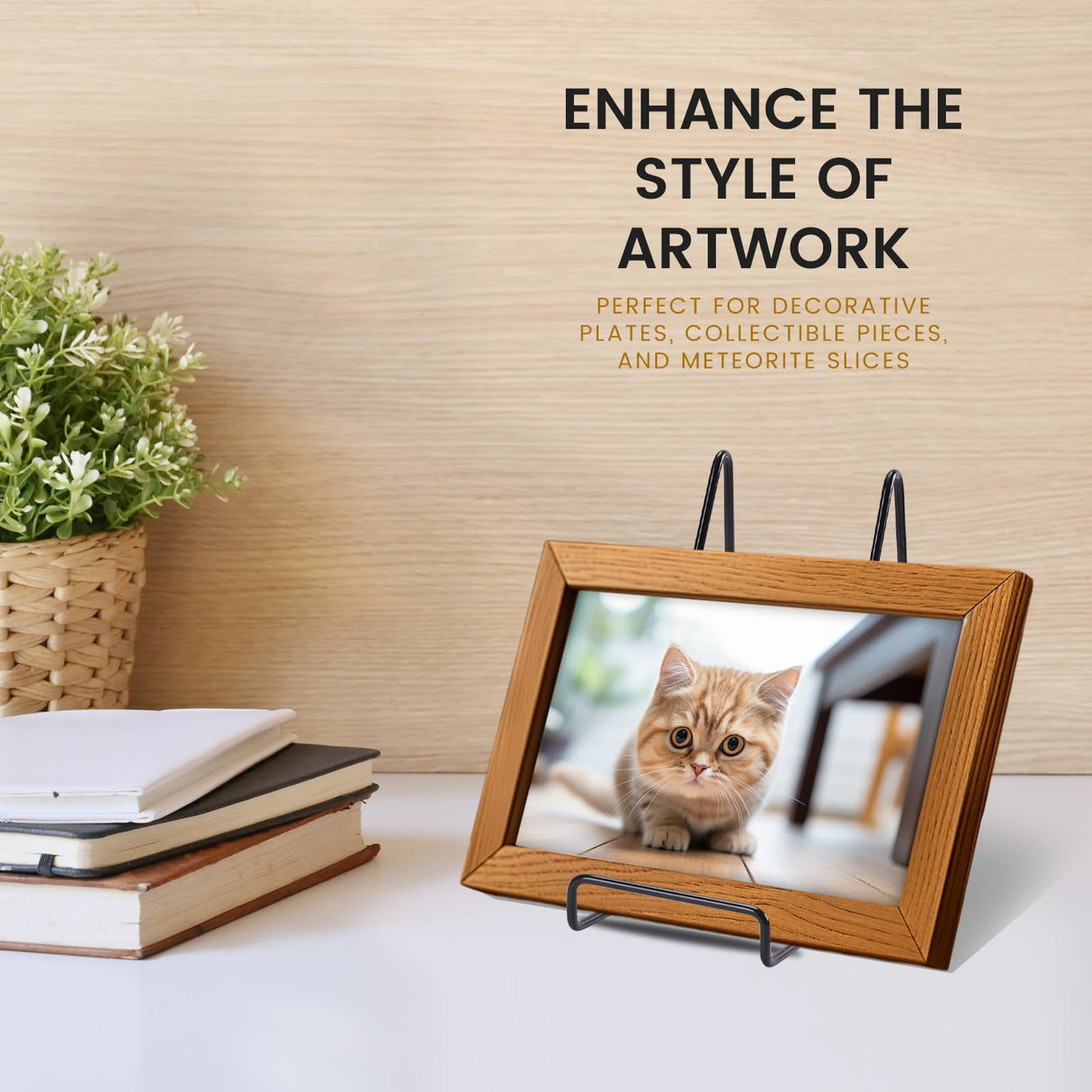Tongyuyan 6 Pack 6 Inch Plate Stands for Display,Book Display Stand,Metal Plate Holder Display Stands,Small Easels for Display,Suitable for Books, Desktop Art, Images,Photos,and Collages Tongyuyan