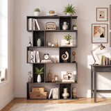 Giantex 5-Tier Bookshelf, 10-Cube Geometric Book Case with 5 Closed-Back Cubbies, Anti-toppling Kits, Open Display Storage Shelf for Living Room, Home Office, Bedroom, Gray Giantex