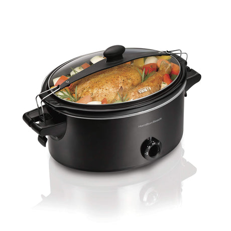Hamilton Beach Stay or Go Portable Slow Cooker with Lid Lock, Dishwasher-Safe Crock, 6-Quart, Black 33261 Hamilton Beach
