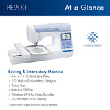 Brother PE900 Embroidery Machine with WLAN, White Brother
