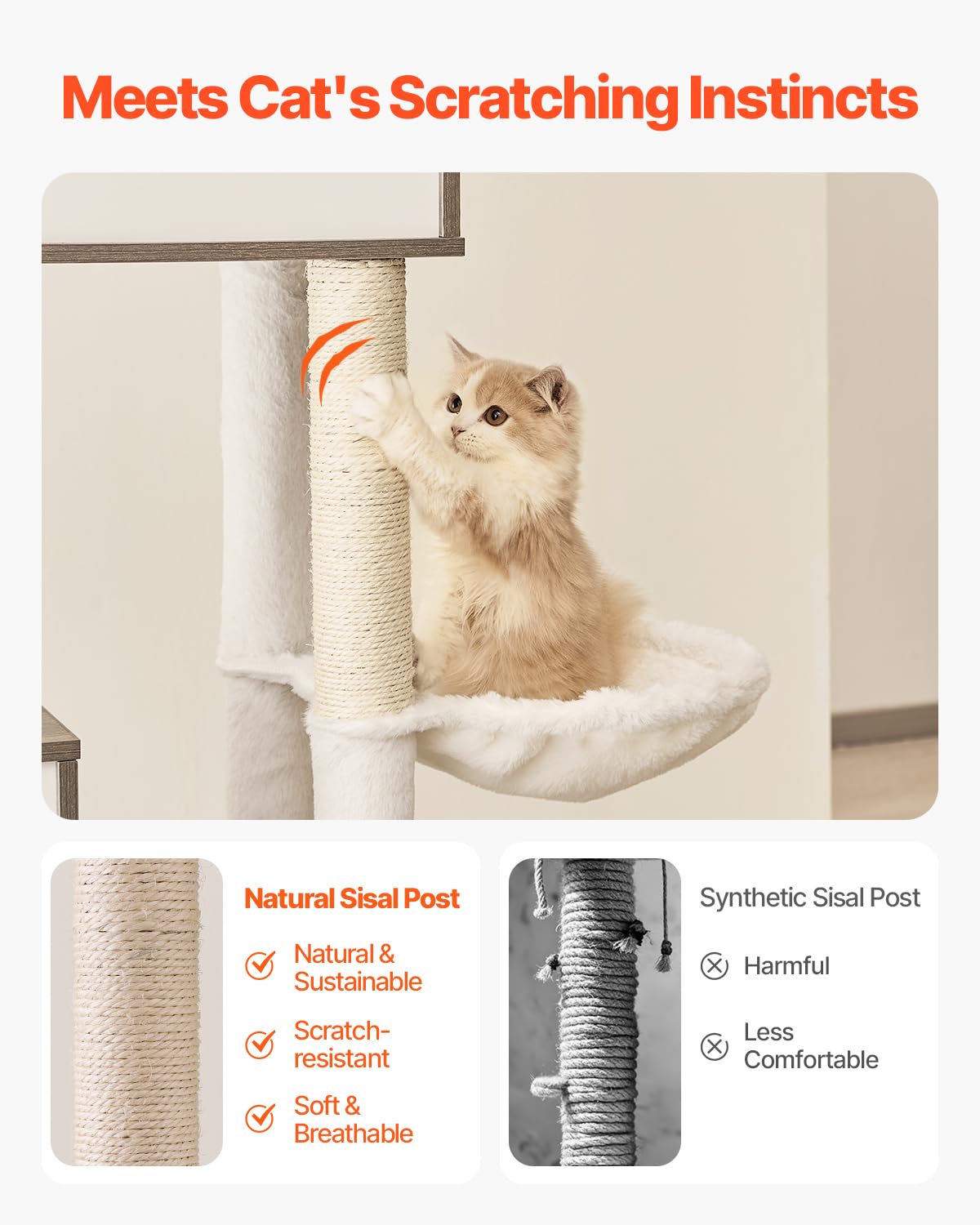 VEVOR Large Cat Tree with Litter Box Enclosure, 72.83 inches Tall, 2-in-1 Cat Tower, Multi-Level Cat Condo Furniture with Sisal Scratching Posts, Perches, Hammock, Big Kittens House for Indoor Cats VEVOR