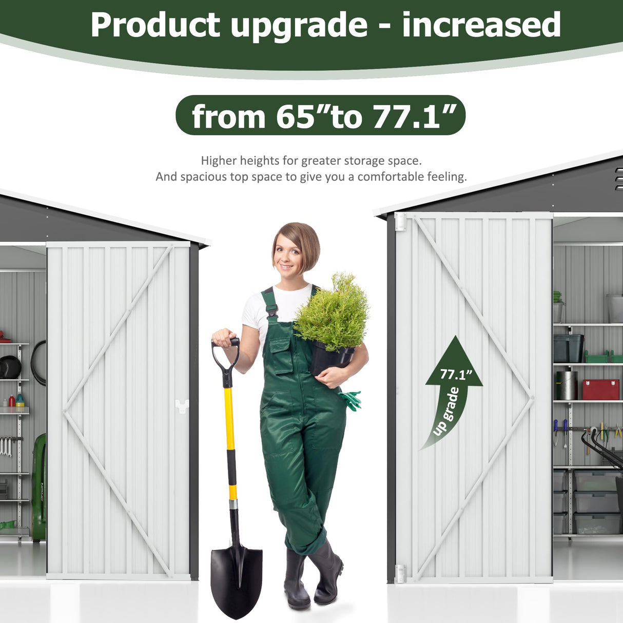 AirWire 6x8 FT Outdoor Storage Shed, Garden Shed with Updated Frame Structure and Lockable Doors, Metal Tool Sheds for Backyard Garden Patio Lawn, Grey AirWire