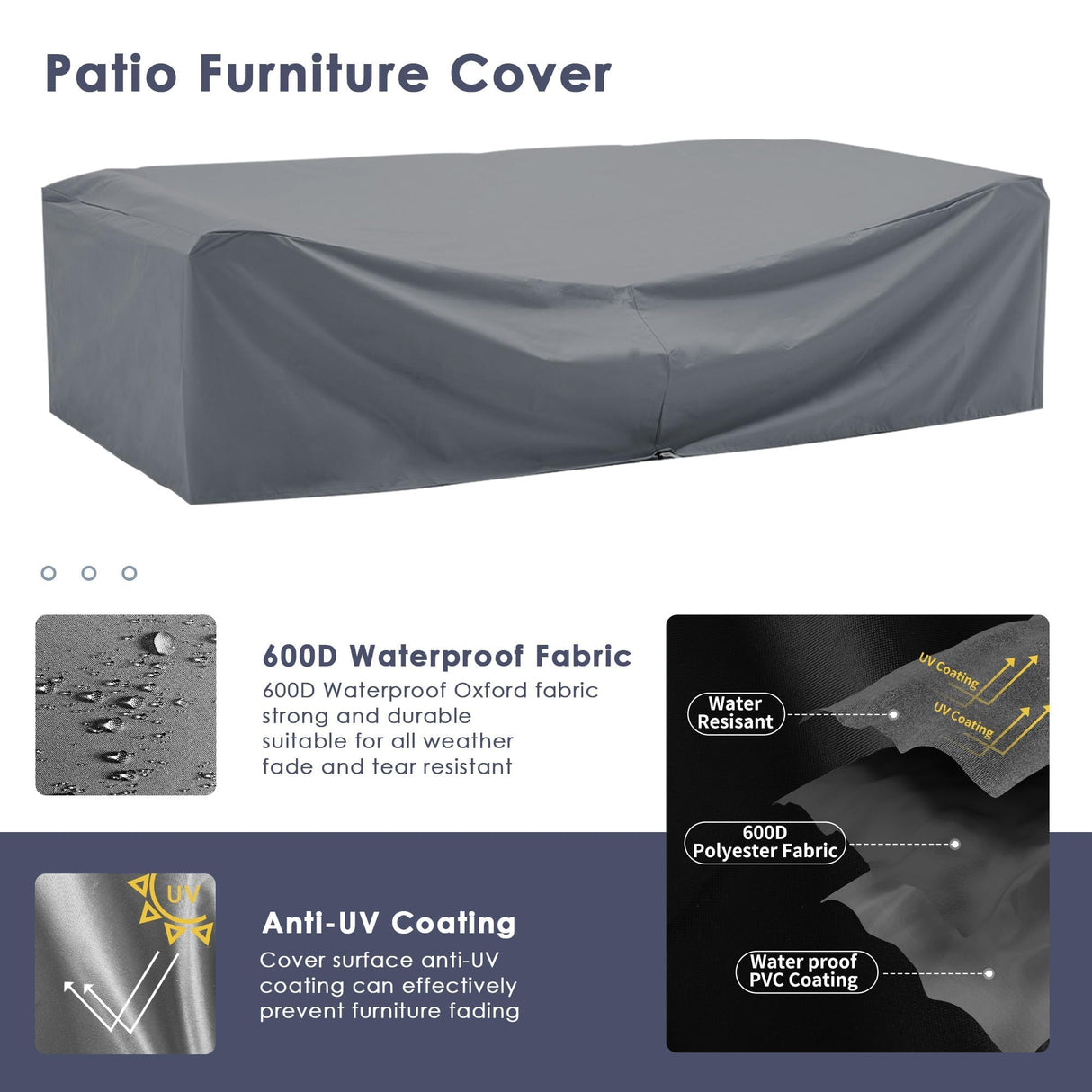 Amopatio 8 Piece Outdoor Patio Furniture Set with 44” Fire Pit Table Rattan Conversation Sectional Sets, Patio Couch with Tempered Glass Tea Table, Thickened Navy Cushions for Porch Backyard Lounge Amopatio