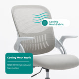 SMUG Drafting Chair, Tall Office Chair Tall Standing Desk Chair Counter Height Adjustable Office Chair with Flip-up Arms, Mid Back Mesh Office Drafting Chair, Grey SMUG