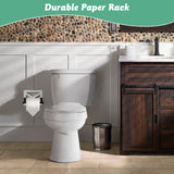 Farmhouse Toilet Paper Holder with Galvanized Metal& Black Metal - Rustic Weathered White Wood Wall Mount Toilet Roll Holder for Bathroom Decor KULEDM