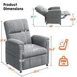 Power Recliner Chair for Adults, Adjustable Modern Chenille Reclining Chair with Side Pockets, Remote, Footrest, Thick Seat Cushion for Home Theater, Living Room & Bedroom, RV (Light Grey) AMADA HOMEFURNISHING