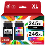 EaseFusion 245XL 246XL Combo Pack Replacement for Canon Ink 245 246 PG-245 XL PG-245XL Black Color Ink Cartridges for Canon Pixma MX490 MX492 MG2522 TR4520 TS3322 TS202 MG2500 TS3122 TR4500 Printer EaseFusion