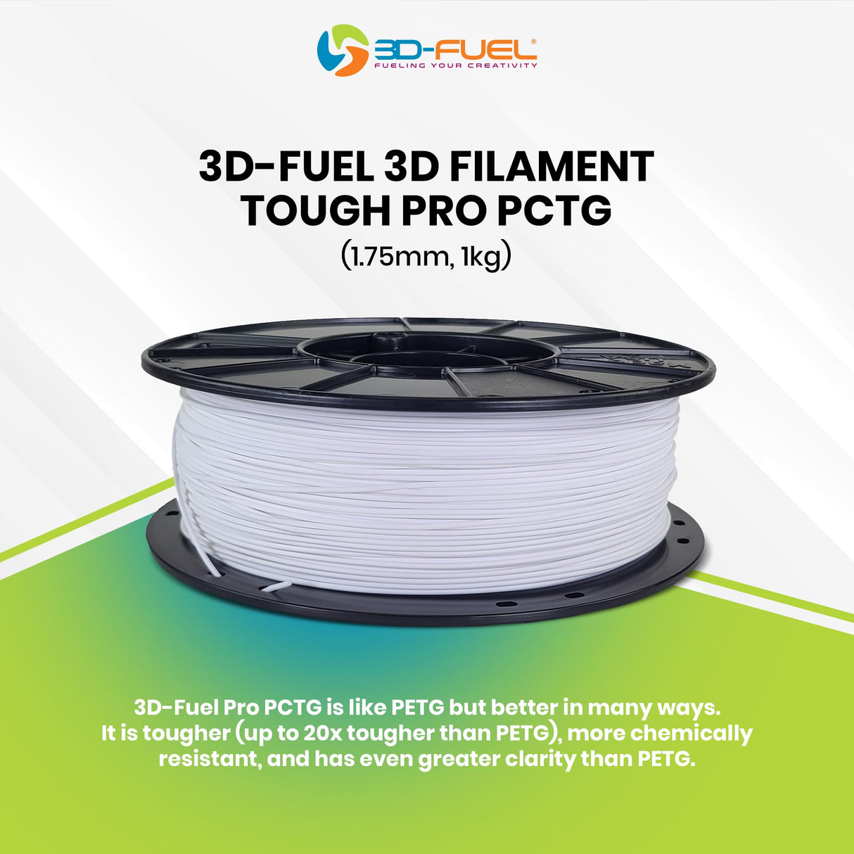 3D-Fuel Tough Pro PCTG Filament for 3D Printing, Better Than PETG Filament, Made in The USA, 3D Printer Filament, Dimensional Accuracy +/- 0.02 mm, 1.75mm, 1 kg Spool, Midnight Black 3D-FUEL FUELING YOUR CREATIVITY