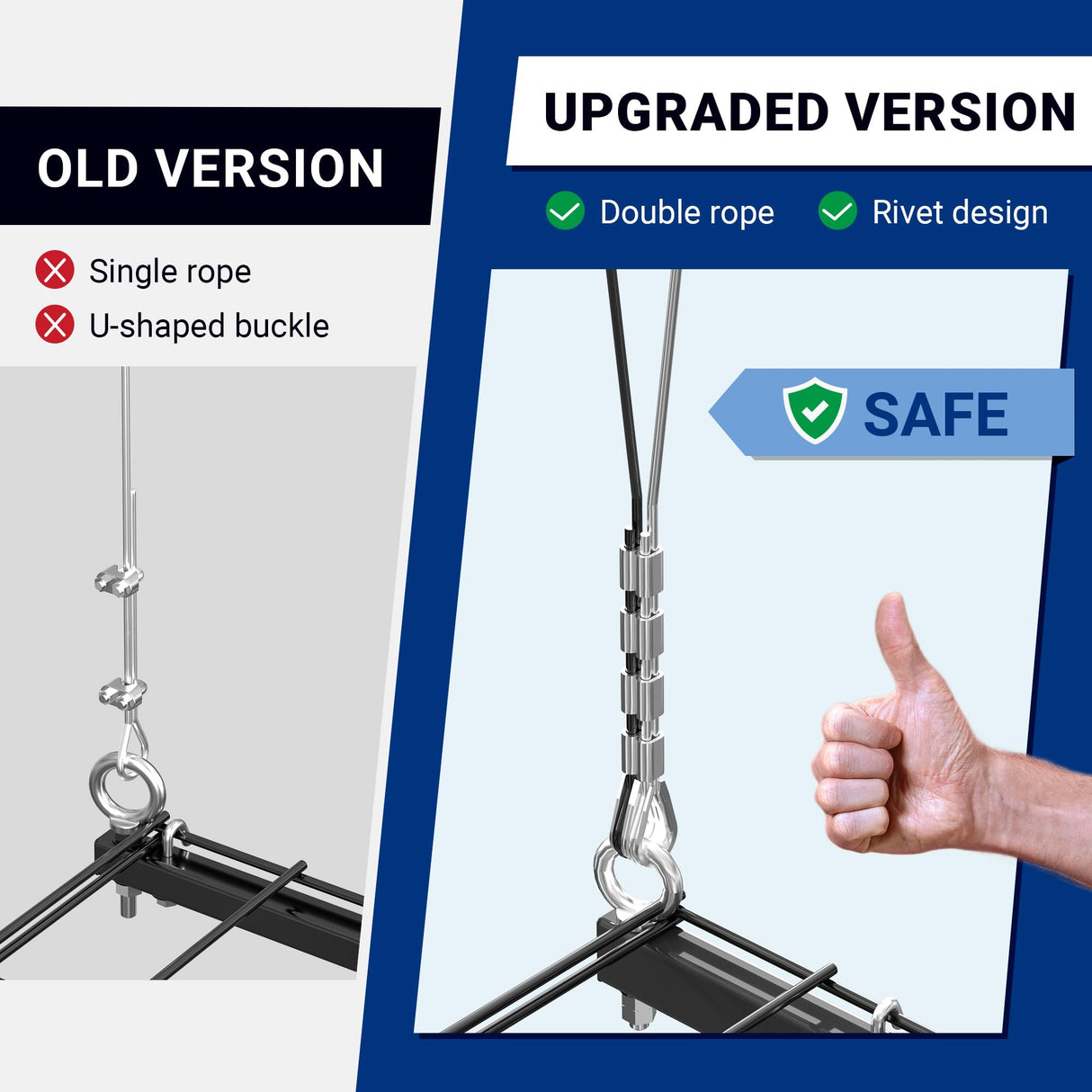 FLEXIMOUNTS Garage Ceiling Lifting Storage Rack, 4x4 Ft Heavy-Duty Metal Frame, Overhead Storage System With 300lbs Load Capacity, Matt Black FLEXIMOUNTS