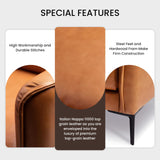 Valencia Jasper 85" Cognac Tan Brown 3 Seater Full Leather Couch | Mid Century Leather Sofa with 2 Pillows for Living Room Furniture | Plush Cushions, Nappa Leather Lounge Couch VALENCIA THEATER SEATING