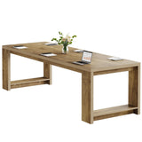 Tribesigns 7 ft Conference Table for 6 to 8 People, Modern Rectangle Meeting Room Desk for Boardroom, Home Office, Oak Tribesigns