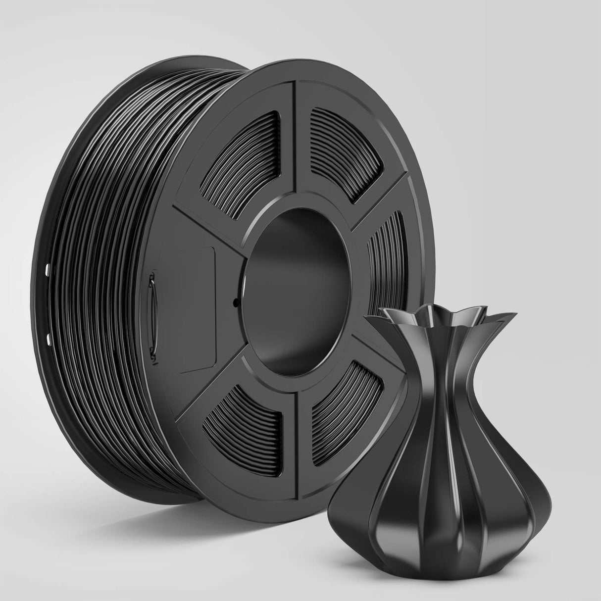 TECBEARS PLA 3D Printer Filament, PLA Filament 1.75mm, Neatly Wound 3D Printing Filament, Dimensional Accuracy +/- 0.02 mm, 1Kg Spool(2.2 lbs), Fits for Most FDM 3D Printers, PLA Black TECBEARS