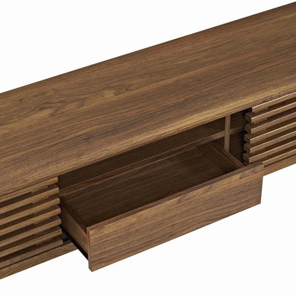 Modway Render Mid-Century Modern Low Profile 59 Inch TV Stand in Walnut - WoodArtSupply