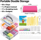 CiaraQ Polymer Clay Starter kit, Oven Bake Modeling Clay with Sculpting Tools, 50 Colors, 2.8 lb CiaraQ