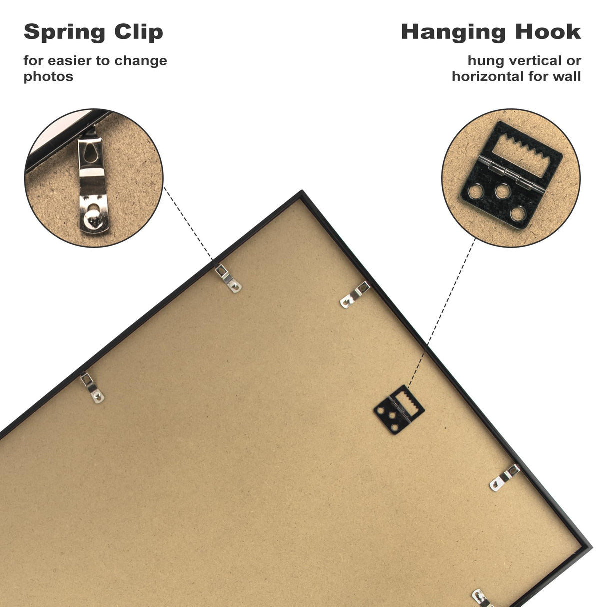 Golden State Art, 16x20 Picture Frame Set of 3, Black Thin Border Photo Frame, Display Pictures 11x14 with Mat or 16x20 Without Mat, Poster Frame for Wall Hanging Horizontal and Vertical Golden State Art