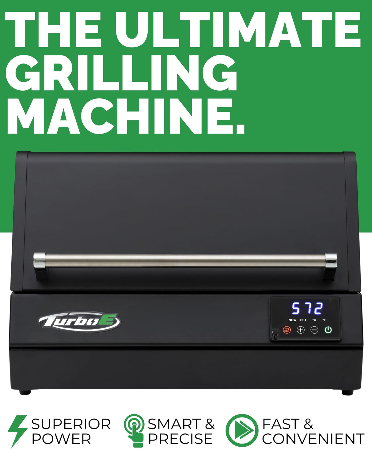 Turbo E Outdoor Electric Grill by PLUGNGRILL - High-Power 1700W Infrared Grill Technology - 24-Inch Smart BBQ Grill with Probe & Digital Display for Precise Cooking & Searing PLUGNGRILL