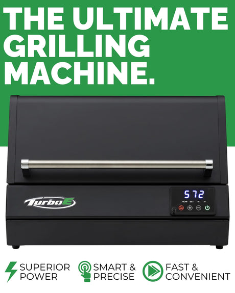 Turbo E Outdoor Electric Grill by PLUGNGRILL - High-Power 1700W Infrared Grill Technology - 24-Inch Smart BBQ Grill with Probe & Digital Display for Precise Cooking & Searing PLUGNGRILL