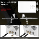 Ovaga 55PSI Ultra-Silent Airbrush Kit, Dual-Action Multi-Function Airbrush Set with Compressor for Painting Portable Air Brush Set for Cake Decoration Makeup Art Craft Nail Design Model Tattoo Ovaga