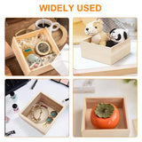 Voittozege 12-Pack Unfinished Wooden Storage Boxes, 4x4x2 inches, Natural Poplar, Square, Flip Top, DIY Voittozege