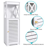 YIGANG Waterproof Bathroom Cabinets,White Bathroom Storage Shelf Organizer Cupboard with Daily use Layer and 1 Cupboard Door (XX) YIGANG