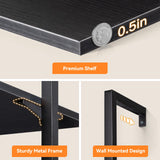 ODK 6-Tier Ladder Shelf, Book Shelf with Metal Frame, Bookcase for Living Room, Home Office, Kitchen & Bedroom, Space Saving Freestanding Organizer Rack, Black (10" D x 24" W x 87" H) ODK