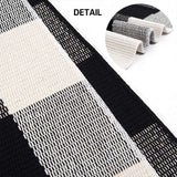 MUBIN Cotton Buffalo Plaid Rug 27.5 x 43 Inches Black and White Check Rugs Hand-Woven Indoor or Outdoor Rugs for Layered Door Mats Washable Carpet for Front Porch, Kitchen, Farmhouse, Entryway MUBIN