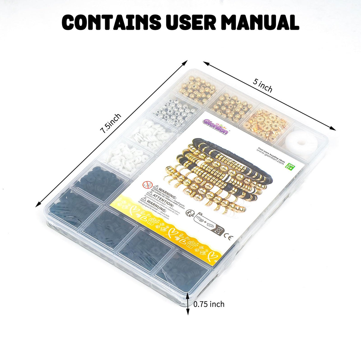 Gionlion Clay Beads Bracelets for Women, Bracelet Making kit Golden Beads for Jewelry Making, Charms Bracelet Kit DIY Arts and Crafts Birthday Gifts Preppy Gionlion