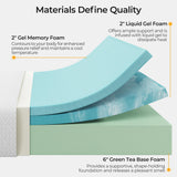 Yaheetech 10 Inch Twin Mattress Cooling Gel Memory Foam Mattress, Green Tea Mattress for Fresher Sleep, Medium Firm, CertiPUR-US Certified, Twin Size Mattress in a Box Yaheetech