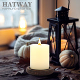 Hatway Wood Candle Holder Farmhouse Decor Wooden Pillar Candles Tray for Table Centerpiece Small Decorative Tray Riser Round Wooden Plate Pedestal Stand for Coffee Table for Christmas Decor Mu-2 Hatway