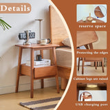 JIKUGO Nightstand with Drawers and Storage Shelf for Bedroom Bedside Tables Small Night Stands Bed Side Table JIKUGO