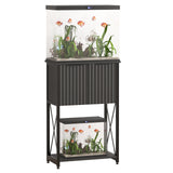 Piskyet 5-10 Gallon Fish Tank stand, Metal Frame Aquarium stand, Cabinet for Fish Tank Accessories Storage，Suitable for Turtle Reptile Tank Stand Terrarium Stand，220Lbs, Black Piskyet