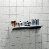 HZEEMFG Stainless Steel Wall Mounted Shelves 12x48 Inches 4ft,18 Gauge Metal Rack Shelf with 2 Brackets for Kitchen, Restaurant,Bar,Lab,Utility Room and Garage HZEEMFG