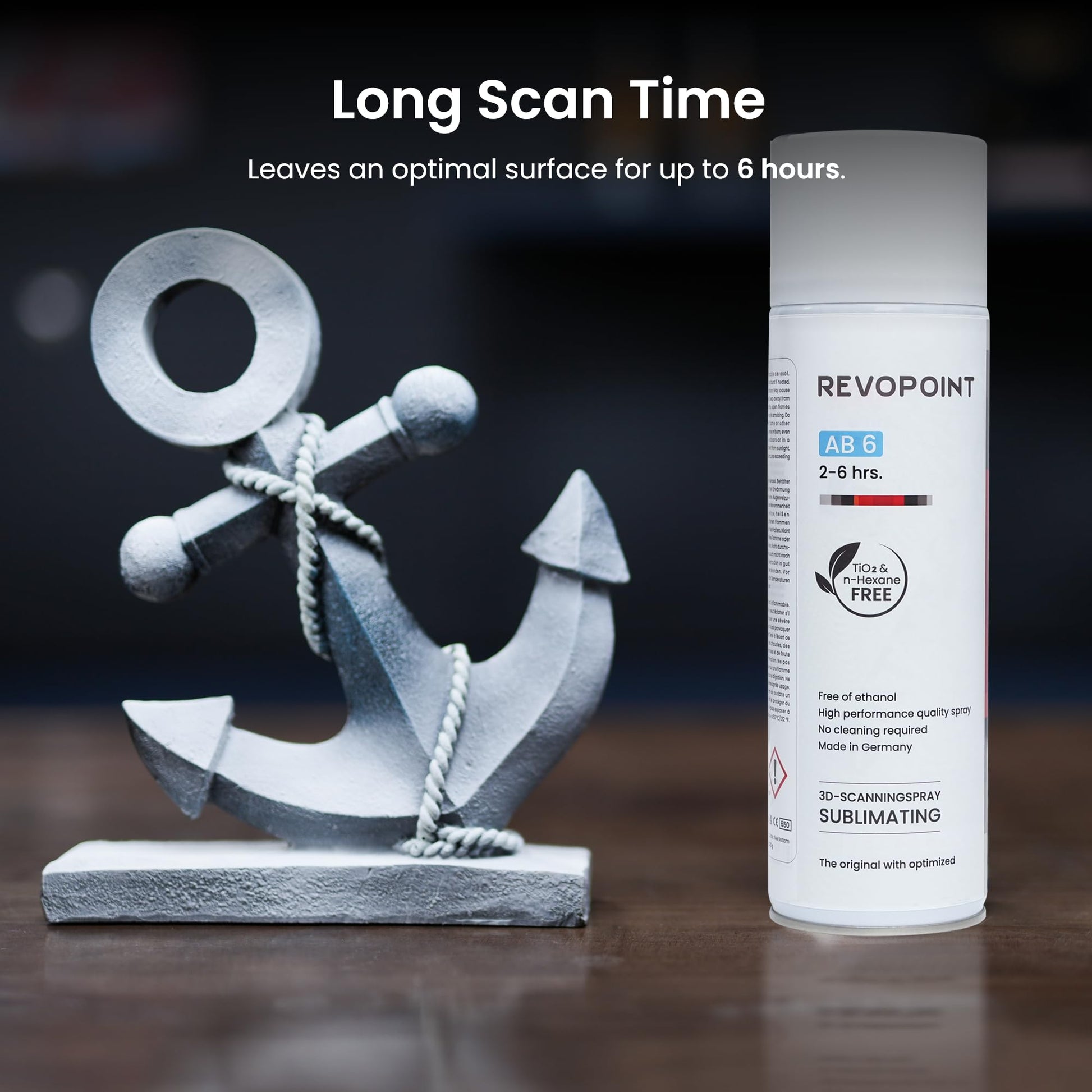 Revopoint 3D Scanning Spray for 3D Scanners, for Reflective, Transparent, Black or Highly Textured Surfaces, No Cleaning Needed, Sublimation, 500ml, AB-6 - WoodArtSupply