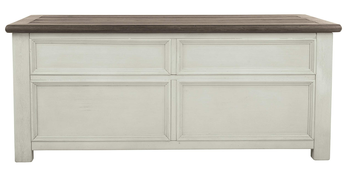 Signature Design by Ashley Bolanburg Farmhouse Lift Top Coffee Table with Drawers, Antique Cream & Brown - WoodArtSupply