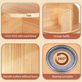 LARYICTU Spinning Bookshelf Rotating Bookshelf Tower 360 Rotating Kids Book Shelf Solid Wood Round Revolving Bookcase Small Floor Standing Swivel Bookcase LARYICTU