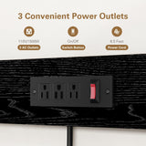 Anycoo Bakers Rack with 3 Power Outlets, 4-Tier Kitchen Microwave Stand with Storage, Freestanding Kitchen Shelf Stand 23.6”L x 15.7”W x 51.2”H, Coffee Bar Table, Black Anycoo