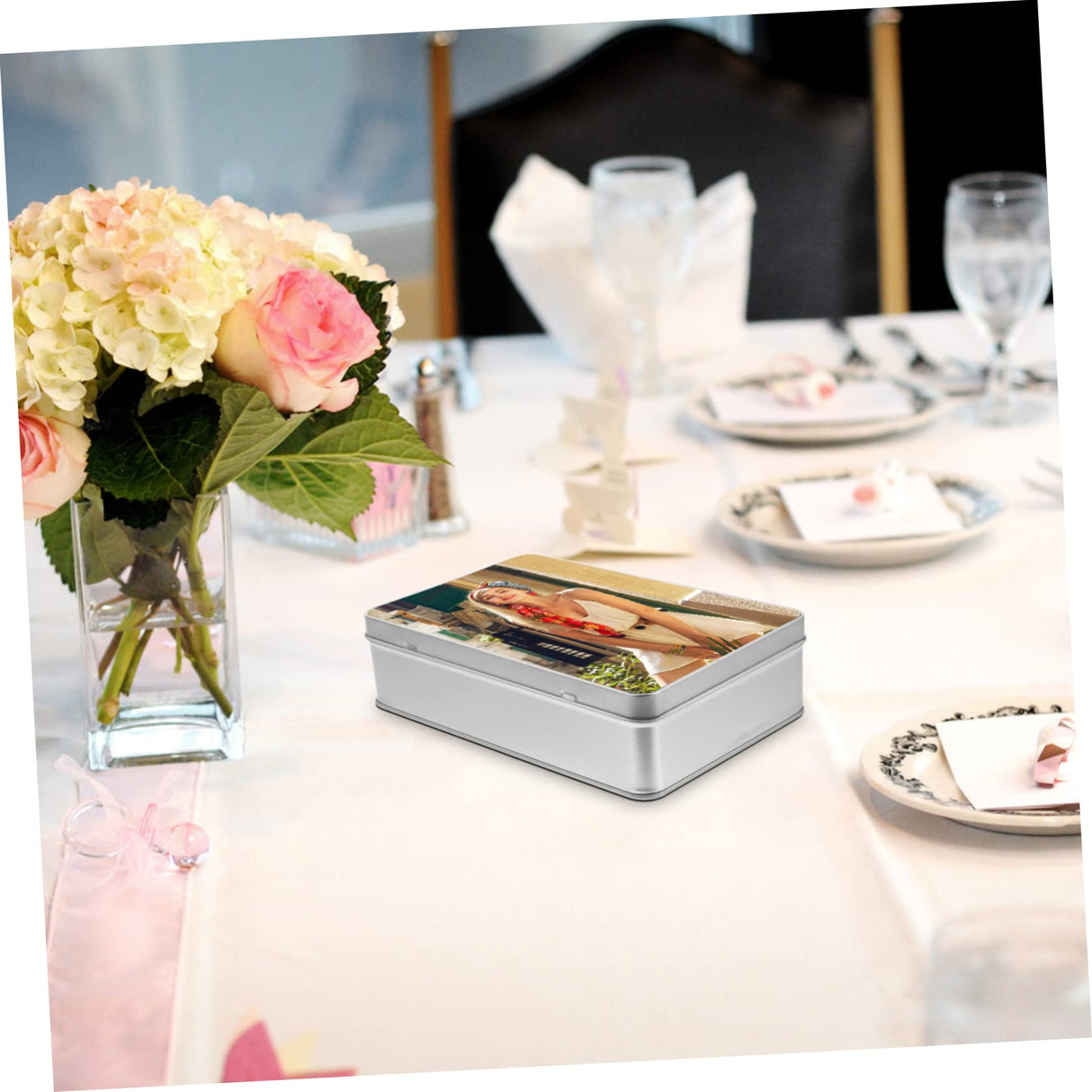 Box Sublimation Candy Tin Box Storage Box with Lid Cake Container Candy Containers Tin Pen Pencil Case Sublimation Metal Box Small Tin Box Tinplate Trinket Box Container SHOWERORO