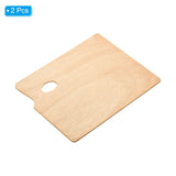 PATIKIL 9"x12" Wooden Paint Palette, 2 Pack Wood Painting Palette Color Mixing Square Paint Tray Palette with Thumb Hole for Oil Watercolor Artist, Wood Color PATIKIL