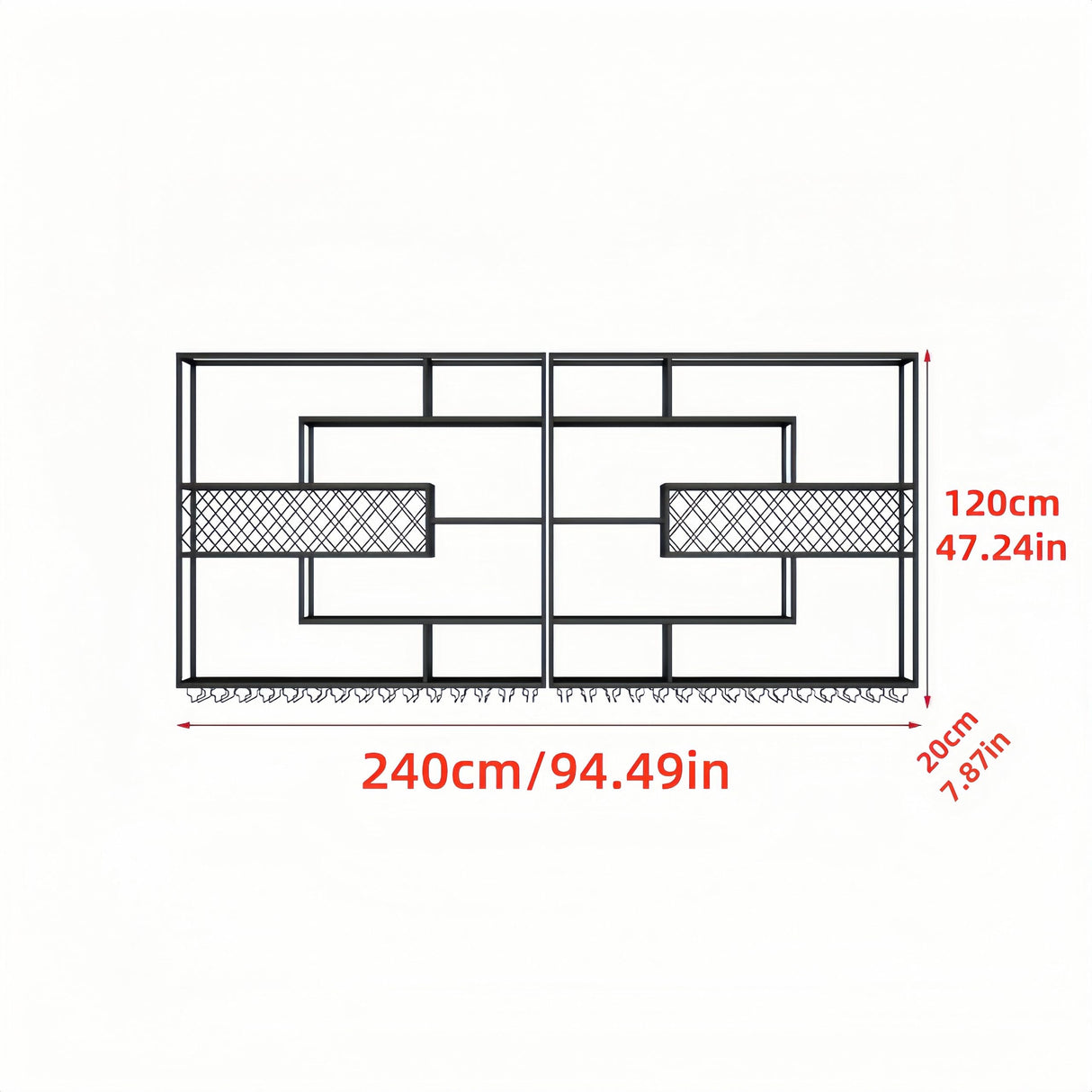 HFTUW 94 Inch Iron Wall Mounted Wine Rack & Bar Shelf for Liquor Bottles, Industrial Wall Bar Shelf with LED Lights, Large Capacity Metal Hanging Goblet Rack for Kitchen, Dining Room, Black HFTUW