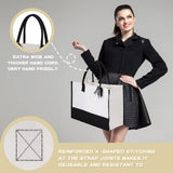 Reginary 12 Pack Canvas Tote Bags Initial Classic Present Bag Personalized Canvas Beach Bag for Wedding, Birthday, Beach(Black and White) Reginary