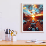 Interesting Motorcycle Diamond Art Painting Kits for Adult, Transportation Vehicles 5D Diamond Art for Adults, Round Drill Painting by Diamonds Art and Crafts for Home Wall Decor Gift 12x16inch KAYEIUU