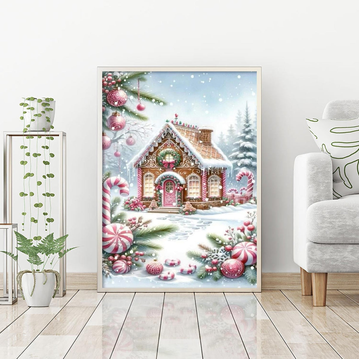 askkqtx Christmas Diamond Art Kits for Adults - Christmas Snowscape House Landscape Diamond Painting Kits Full Drill Crystal Rhinestone Gem Art Craft Kits for Home Wall Decor 12X16Inch askkqtx
