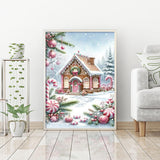 askkqtx Christmas Diamond Art Kits for Adults - Christmas Snowscape House Landscape Diamond Painting Kits Full Drill Crystal Rhinestone Gem Art Craft Kits for Home Wall Decor 12X16Inch askkqtx