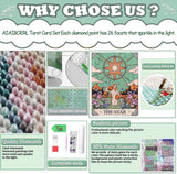 AIBOERL 3 Pack Tarot Diamond Art Kits for Adults,Tarot 5D Full Diamond Round Diamond Painting Kits for Beginners,Stars Sun Moon Theme DIY Full Drill with Diamond Gem Art, Home Wall Decor 12x16Inch AIBOERL